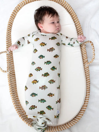 baby onsie gown with fish print