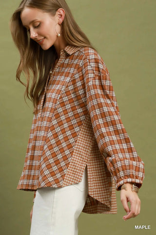 Maple Mornings Plaid Top
