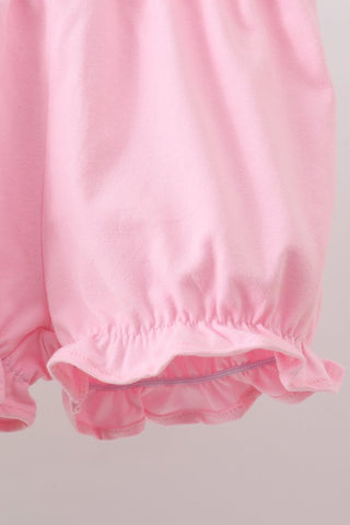 Green Clover Embroidery Stripe Bow Bloomer Set