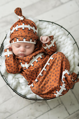 Infant Football Baby Gown And Hat Set