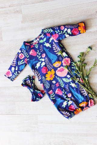 Fox Baby Gown And Bow Headband