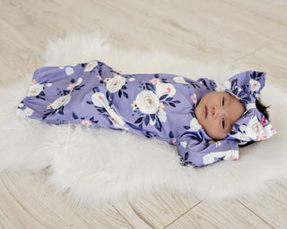 Lavender Baby Gown And Bow Headband