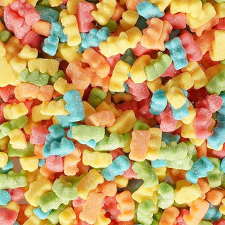 Sour Neon Gummy Bears, Four Flavor Gummies