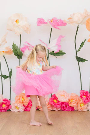 Rainbow Floral Tutu Dress