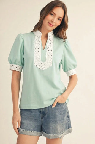 Dotty Collar Top