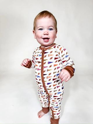 Varsity Football Flags Convertible Zip PJs