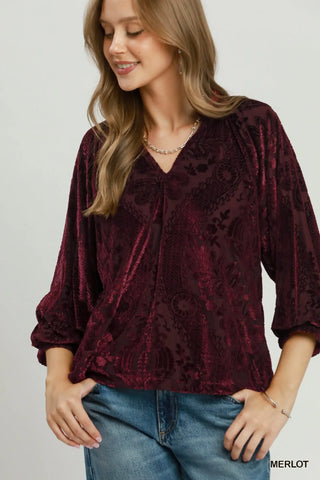 The Velvet Romance Damask Top