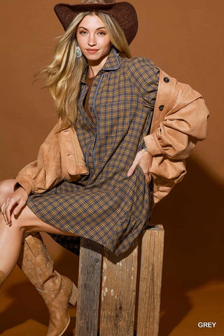 Prairie Roads Plaid Dress