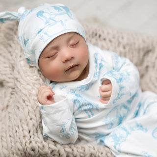 Infant Cowboy Baby Gown and Hat Set