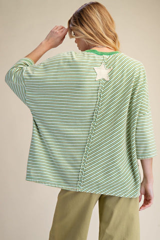 STRIPED STAR PATCH DETAILING WASHED TOP